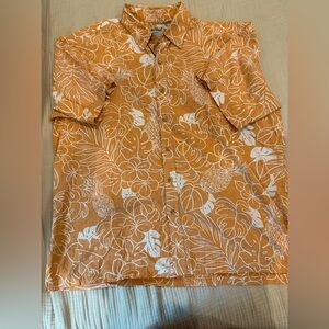 Cooke Street Orange Hawaiian Button-Up Shirt